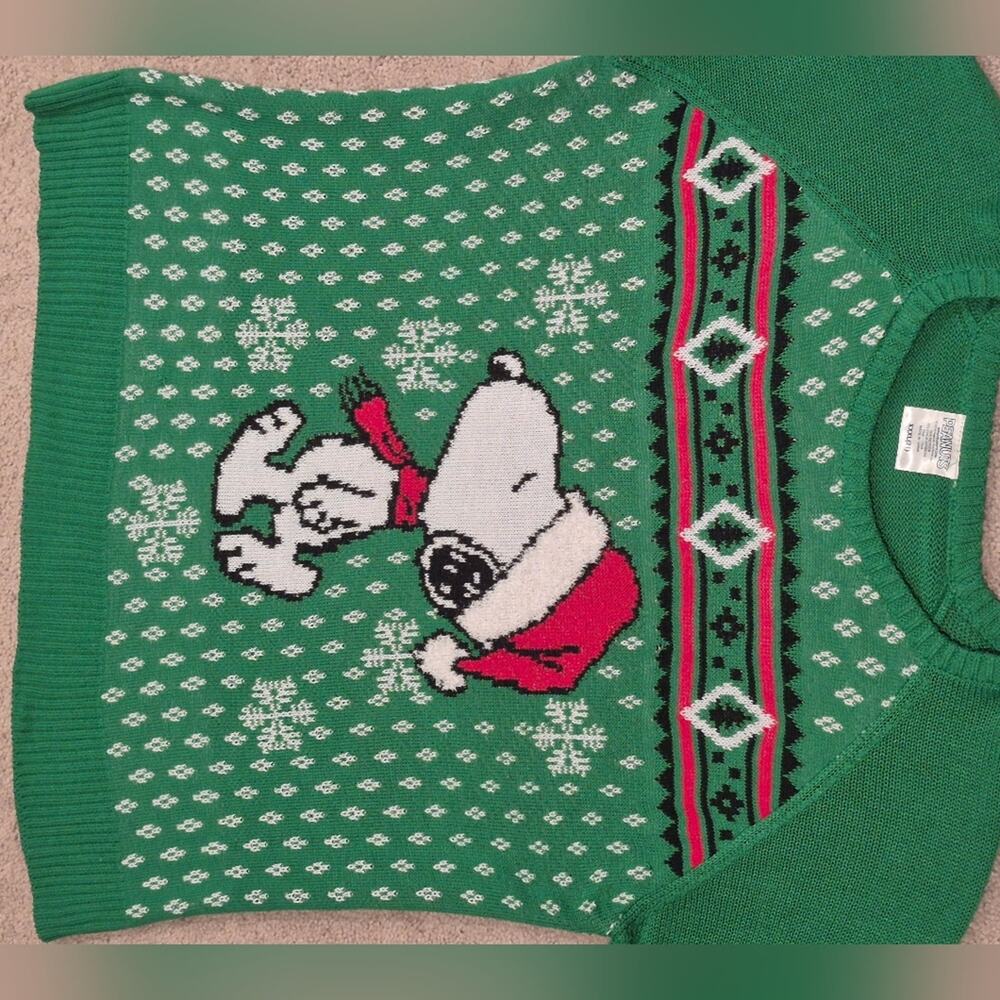 Christmas Sweater | Snoopy - Green | Juniors XXXL - Picture 7 of 10